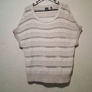 Saks Fifth Avenue By Blue Boat Neck Dolman Top Blouse Oatmeal‎ SzS Oversized